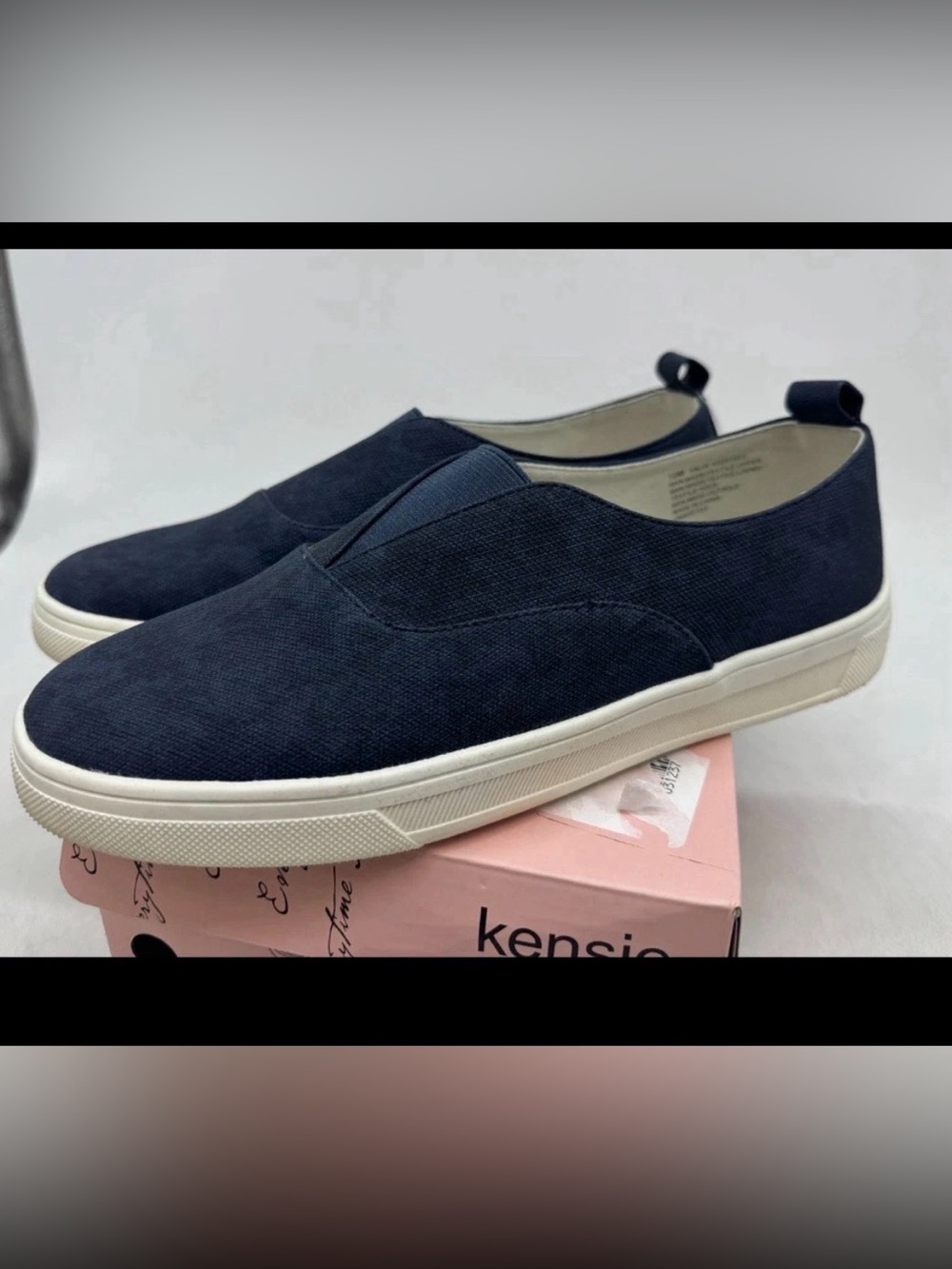 Kensie Salia Sneakers Women's Navy Blue Canvas Slip-On Low Top Walking - 9 M